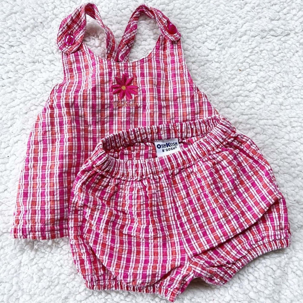 vintage oshkosh b’gosh shorts and tank top girls set
